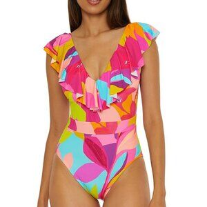 NWT Trina Turk Women's Lilleth Ruffle One Piece Swimsuit